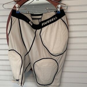 Russell Athletic Men's 5 pad  football Girdle Light Grey with  Black Trim